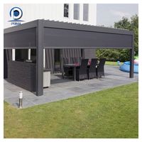 Auvent de patio extérieur imperméable sur mesure 3x3 4x4 5x5 7,5x4 m Pergola en aluminium manuelle avec toit rétractable