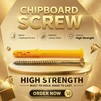 Anti Slip Nylon Plastic Yellow Expansion Plug Chipboard Screw Wood Screw Wall Anchor for Furniture Fixing Construction