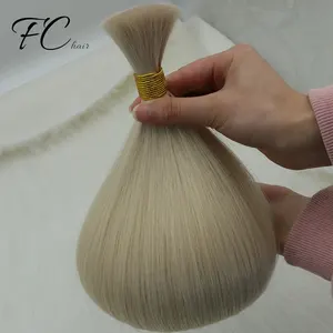Extensión a granel Remy humano de alta calidad, cutícula cruda, cabello alineado, materias primas para Vlight Hair