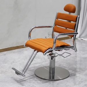 Fauteuil de Barbier Hydraulique Moderne, Revêtement Vert, Chaise de Coiffure avec Base Métallique pour Salon de Beauté - Product Image 4