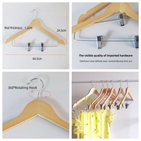 Meilleur vendeur évalué pas cher fournisseur de supermarché en gros populaire antidérapant cranté costume de placard cintre en bois pour tissu