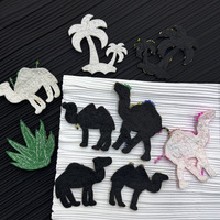 Patch décoratif 3D fait main en feutre non tissé, motif chameau du désert, cocotier et agave, pour vêtements, sacs, chapeaux et broches