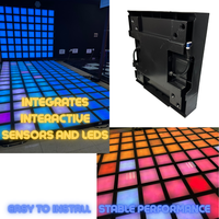 Dalles de jeu interactives à LED RGB pour sol de danse, à usage extérieur IP67, avec capteur de gravité et contrôle par PC, pour centres commerciaux et parcs à thème, idéales pour la famille