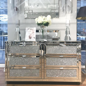 Crushed Diamond 3 Door 3 Drawer <strong>Mirrored</strong> <strong>Sideboard</strong> - Product Image 2