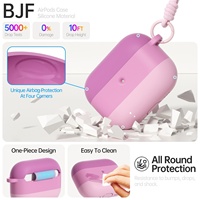 Étui de protection en silicone moulé par injection à dégradé tricolore personnalisé pour AirPods Pro 3 avec compatibilité Bluetooth