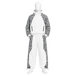 Conjunto de Chaqueta Cortavientos con Cremallera y Costuras Personalizadas de Fábrica y Pantalones Holgados de Nailon, Nuevo Diseño de Conjunto Deportivo Cortavientos - Product Image 1