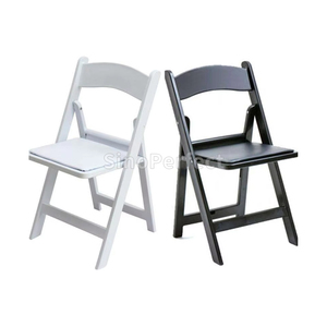 Chaise de mariage en résine plastique blanche avant-gardiste en gros, portable et durable, chaise pliante Wimbledon - Product Image 1