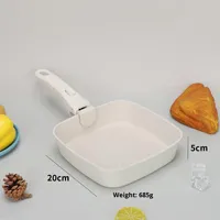 Ensemble de poêles carrées modernes antiadhésives en aluminium AMZ avec bord roulé et poignée amovible, compatibles gaz et induction, durables