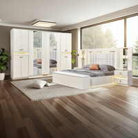 Neues Modernes Luxuriöses Weißes Holz-Schlafzimmer-Set Sechs Kleiderschränke Höhenverstellbare Aufbewahrung Massagefunktionen für Heim- und Hotelgebrauch (Maßgefertigt)