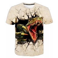 Vente chaude impression 3D Animal dinosaure t-shirts haute qualité sweat surdimensionné logo personnalisé dessin animé à manches courtes t-shirts