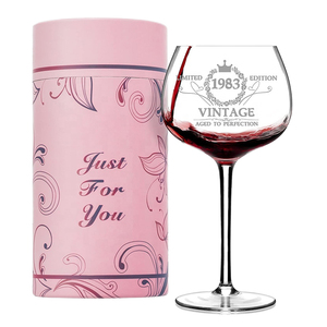 Benutzer definiertes Logo verziert Retro klare Kristall weingläser mit Vintage-Design zum Trinken von rotem weißem Cabernet-Wein Große Geschenke - Product Image 1