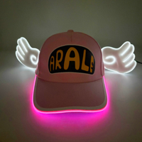 Chapeau lumineux personnalisé avec accessoires pour tenues de festival, impression de logo sur mesure et livraison rapide pour usage commercial