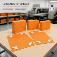 Boîte cadeau magnétique pliable sur mesure en gros, orange, emballage plat avec languettes autocollantes pour emballage de luxe pour la vente au détail