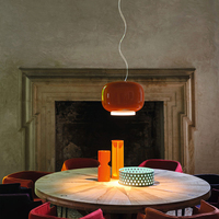 Lampe suspendue en verre soufflé à la main, lampe suspendue LED d'intérieur, lampe suspendue en verre brillant pour restaurant, hôtel, projet, vente en gros