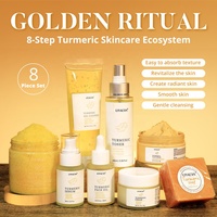 Soins de la peau éclaircissants Produits de beauté Kit visage blanchissant Ensemble de soins de la peau apaisant au curcuma