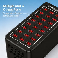 Hub de charge rapide USB multi-ports JYWD - Noir, station de charge USB universelle 10-30 ports pour plusieurs appareils
