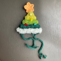 Collier pour animaux de compagnie tricoté à la main de fête guirlande de noël Style Crochet accessoire de cou doux réglable pour chats et chiots