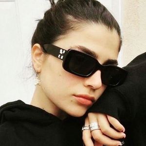 Lunettes de soleil carrées noires vintage personnalisées 2022 pour hommes, protection UV400, monture en X, petites lunettes rectangulaires pour femmes - Product Image 2