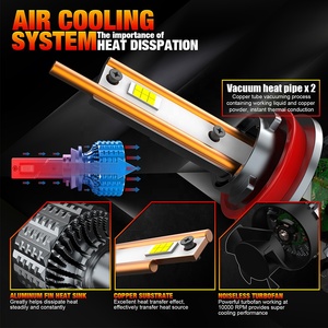 Nouveau développé <span class=keywords><strong>pas</strong></span> <span class=keywords><strong>cher</strong></span> expédition haut bas faisceau 10000lm V20 H11 LED phare ventilateur refroidissement avec décodeur H11 phares Led pour voiture - Product Image 5