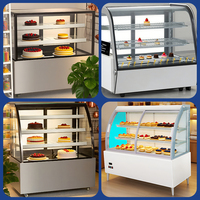 Vitrine réfrigérée commerciale à ouverture frontale, haute performance énergétique (COP), en acier inoxydable, 2 portes, pour gâteaux, avec étagères réglables