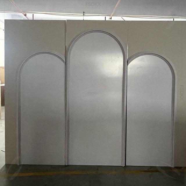 FSDKX High Quality Pvc Backdrop Wedding Acrylic-wedding-backdrop 3D Wedding Stage White Arch Backdrop