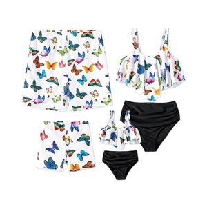 ชุดว่ายน้ำบิกินี่แฟชั่นคุณภาพสูงสำหรับผู้หญิง ลายผีเสื้อ ชุดครอบครัวเข้าชุดกัน - Product Image 1