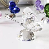 Vente en gros, artisanat en cristal coloré, papillon en verre pour souvenir et décoration de la maison
