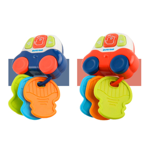 Coche de dibujos animados para bebé, <span class=keywords><strong>mordedor</strong></span> sensorial, juego de actividades con música masticable, llave de coche para bebé, juguete lavable para niño pequeño - Product Image 2
