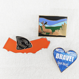 Tùy chỉnh-thực hiện kim loại cứng động vật men huy hiệu Biểu Tượng nghệ thuật kinh doanh cho ve áo <span class=keywords><strong>pin</strong></span> với sản xuất Tập tin đính kèm cho hàng thủ công kim loại - Product Image 2