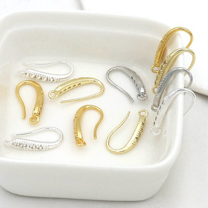 Ganchos para Orejas en Forma de U, Chapados en Oro de 18K, con Circonita Cúbica, Accesorios de Joyería DIY para Pendientes Hechos a Mano, Material Semielaborado - Product Image 4