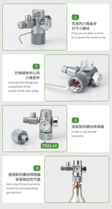 Wyin <span class=keywords><strong>Aqua</strong></span> G5/8 a UNF3/8 UNF5/8 TR21.4 Adaptador para botellas y válvulas de acuario - Product Image 5