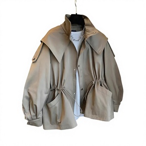 Nueva Chaqueta Blusón Vaquera Impermeable con Cuello Alto y Parches Casuales para Mujer, Todas las Temporadas - Product Image 4