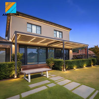 Lüks Bahçe Kamelyası Motorlu Biyoklimatik Alüminyum Veranda Çatısı Panjurlu Alüminyum Pergola, Dış Mekan Partileri için Panjurlu Panel ile