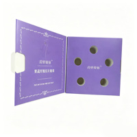 Boîtes d'emballage rigides à double porte avec couvercle rabattable, personnalisées en usine, avec plateau intérieur en mousse EPE, design élégant violet pour cosmétiques, bonbons, sushis