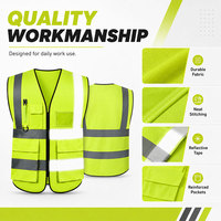 Gilet de sécurité réfléchissant haute visibilité pour hommes, tailles S à 5XL, avec logo personnalisé et multiples poches, pour la construction, l'industrie, la sécurité routière
