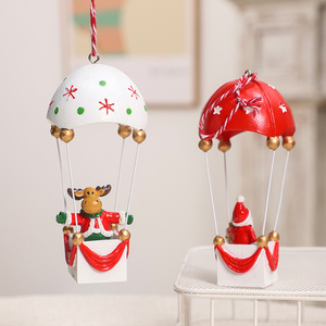 Lot de décorations de Noël en forme de montgolfière mignonnes, cloche de Père Noël, pendentifs colorés imprimés pour sapin de Noël - Product Image 5
