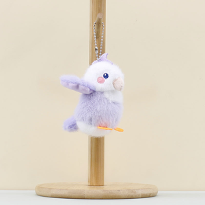 Grosir lucu Mini burung liontin gantungan kunci mainan mewah boneka lembut disesuaikan kartun burung beo boneka binatang untuk hadiah promosi - Product Image 5