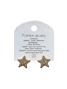 Orecchini a Stella alla Moda Placcati Oro con Cristalli e Strass in Lega, Gioielli Unisex - Product Image 1