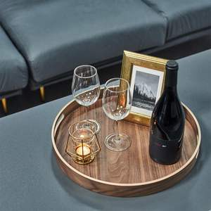 <span class=keywords><strong>Plateau</strong></span> rond avec poignée <span class=keywords><strong>Plateau</strong></span> de <span class=keywords><strong>coussin</strong></span> de siège Largeround <span class=keywords><strong>Plateau</strong></span> de service en bois Convient <span class=keywords><strong>pour</strong></span> <span class=keywords><strong>manger</strong></span> de la nourriture petit déjeuner décoration de thé de l'après-midi - Product Image 2