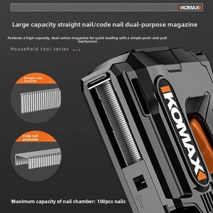 Pistolet à agrafes <span class=keywords><strong>électrique</strong></span> KOMAX, cloueur <span class=keywords><strong>sans</strong></span> <span class=keywords><strong>fil</strong></span> rechargeable, cloueur pneumatique, cloueur spécial pour clous droits, lithium domestique - Product Image 5