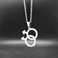 Collier en acier inoxydable avec symbole de fierté lesbienne, pendentif creux Vénus pour femmes, bijoux de même sexe
