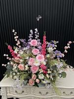 SY-Customize Rosa Lila Rose Burgunderrot Kirschrot Purpurrosa Rot Tischdekoration Gänseblümchen Blumen Gangdekoration Amaranthus