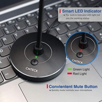 Microphone USB pour ordinateur CMTECK G009, microphone de bureau à réduction de bruit pour podcasting, jeux, YouTube avec fonction de sourdine