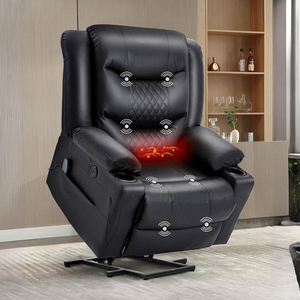 Poltrona Reclinabile Elettrica con <span class=keywords><strong>Massaggio</strong></span> e Riscaldamento, Sedia Singola in Ecopelle per Soggiorno e Home Theater - Product Image 2