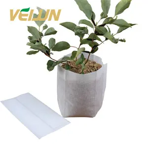 Biologisch Afbreekbaar Ademend Niet Geweven Stof Plant Paddestoel Mango Rechthoek Nursery 3 Gallon Grow Bag Met Injectie Poort