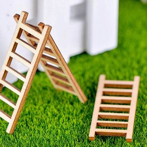 Mini escalera escalonada de madera para decoración de jardín, figurita de escalera de madera para muebles, herramientas de decoración de hadas, Micro Gnomo artesanal, regalo, Micro paisaje, 1 ud. - Product Image 3