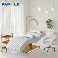 Lit de Cils Électrique Inclinable Moderne Rose, Lit Esthétique Ergonomique Courbé pour Cils et Sourcils, Table de Soin Faciale pour Extensions de Cils