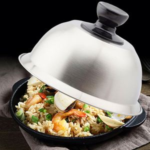 16 CM Custom Logo Burger Bell Heat-Resistant Steel Grill Dome with Plastic Handle for <b>BBQ</b> <b>Tools</b> Melting Cheese - Product Image 2