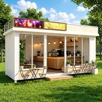 Mini-conteneurs mobiles extensibles sur mesure pour cafés et hôtels, structures en acier préfabriquées de 20 pieds avec panneaux sandwich