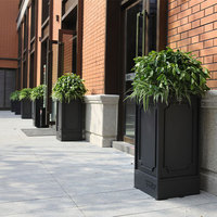 Mobilier urbain extérieur Grands jardinières en fonte Extérieur Parc de jardin Boîte en métal pour plantes Extérieur Pots de fleurs hauts